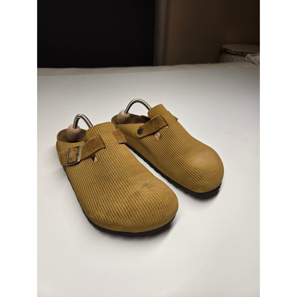 Birkenstock Boston Clogs Mens 43 10 Cork Brown Corduroy Suede Mules 1026155